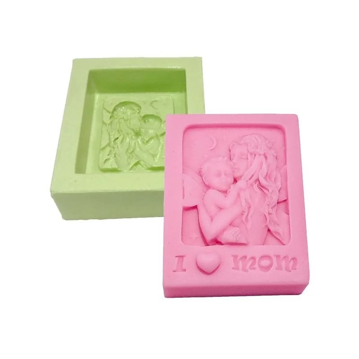 Molde de Silicone para Velas e Sabonetes Retangular I Love Mon