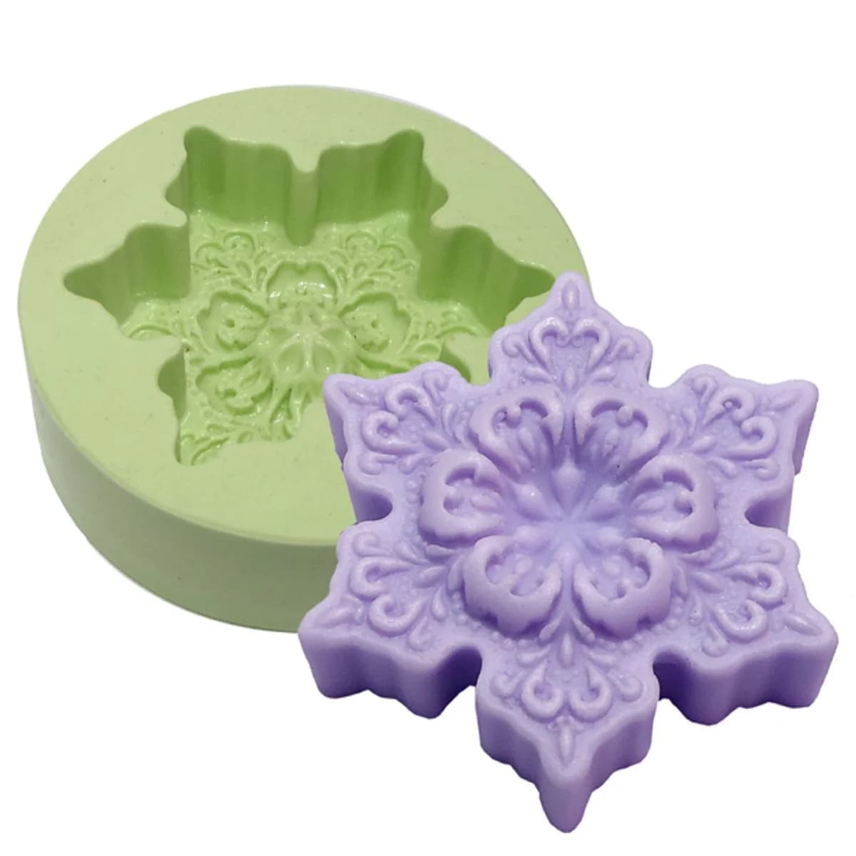 Molde de Silicone para Velas e Sabonetes Floco Arabesco