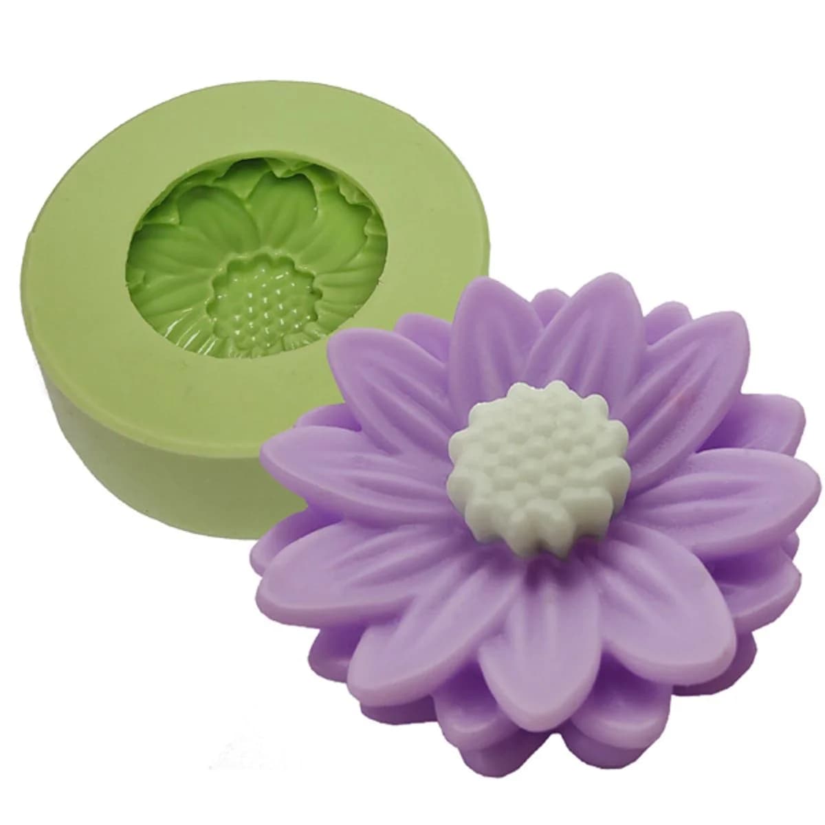 Molde de Silicone para Velas e Sabonetes Gerbera Peq.