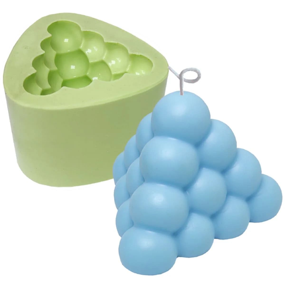 Molde de Silicone para Velas e Sabonetes Piramide Bolinha