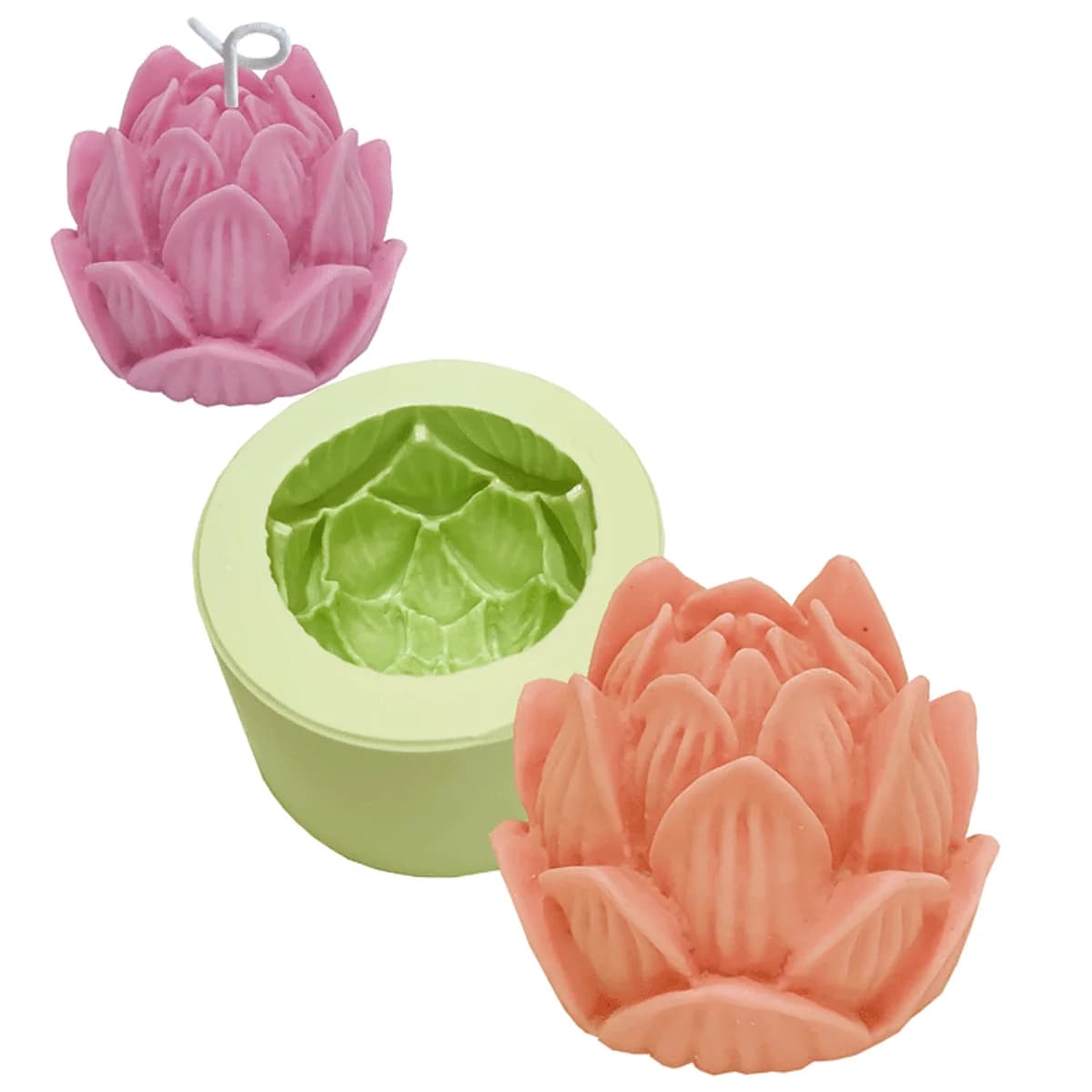 Molde de Silicone para Velas e Sabonetes Botão De Lotus
