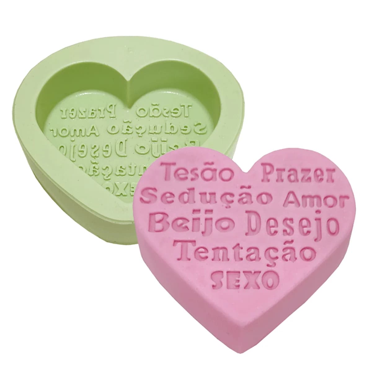 Molde de Silicone para Velas e Sabonetes Coração Sedução