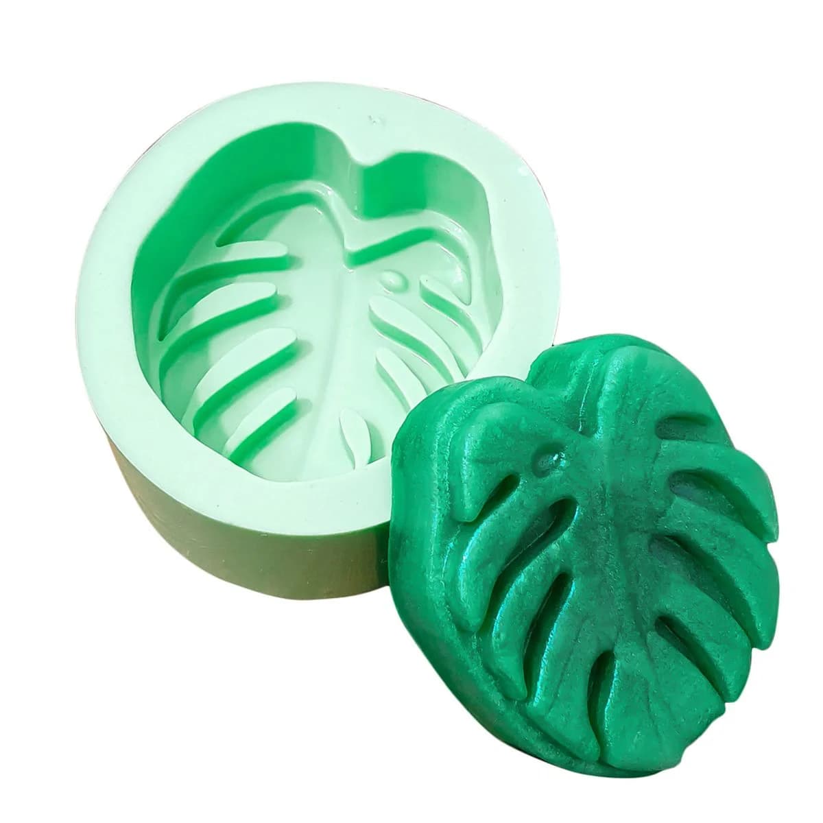 Molde de Silicone para Velas e Sabonetes Folha Costela de Adão