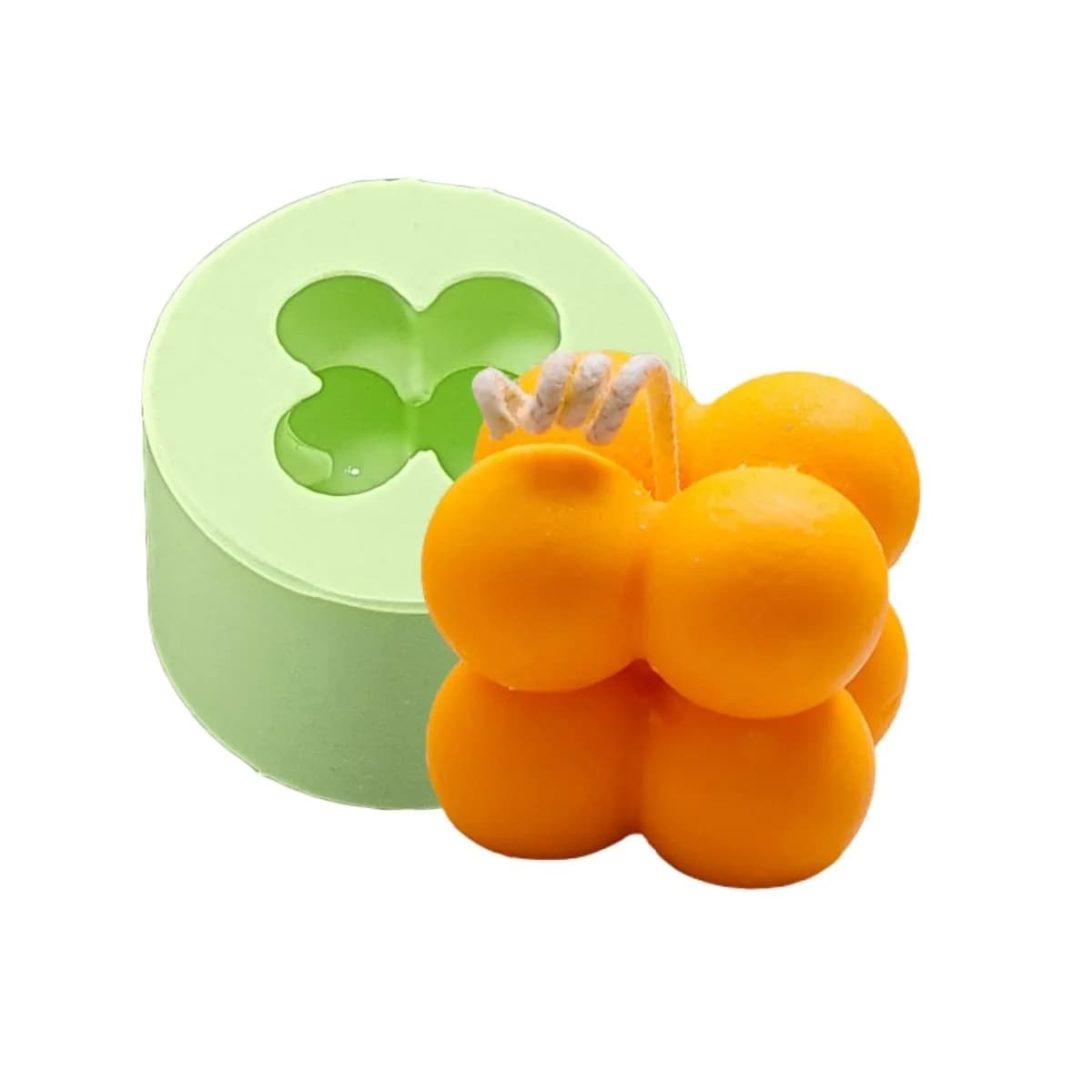 Molde de Silicone para Velas e Sabonetes Cubo Bolinhas Mini