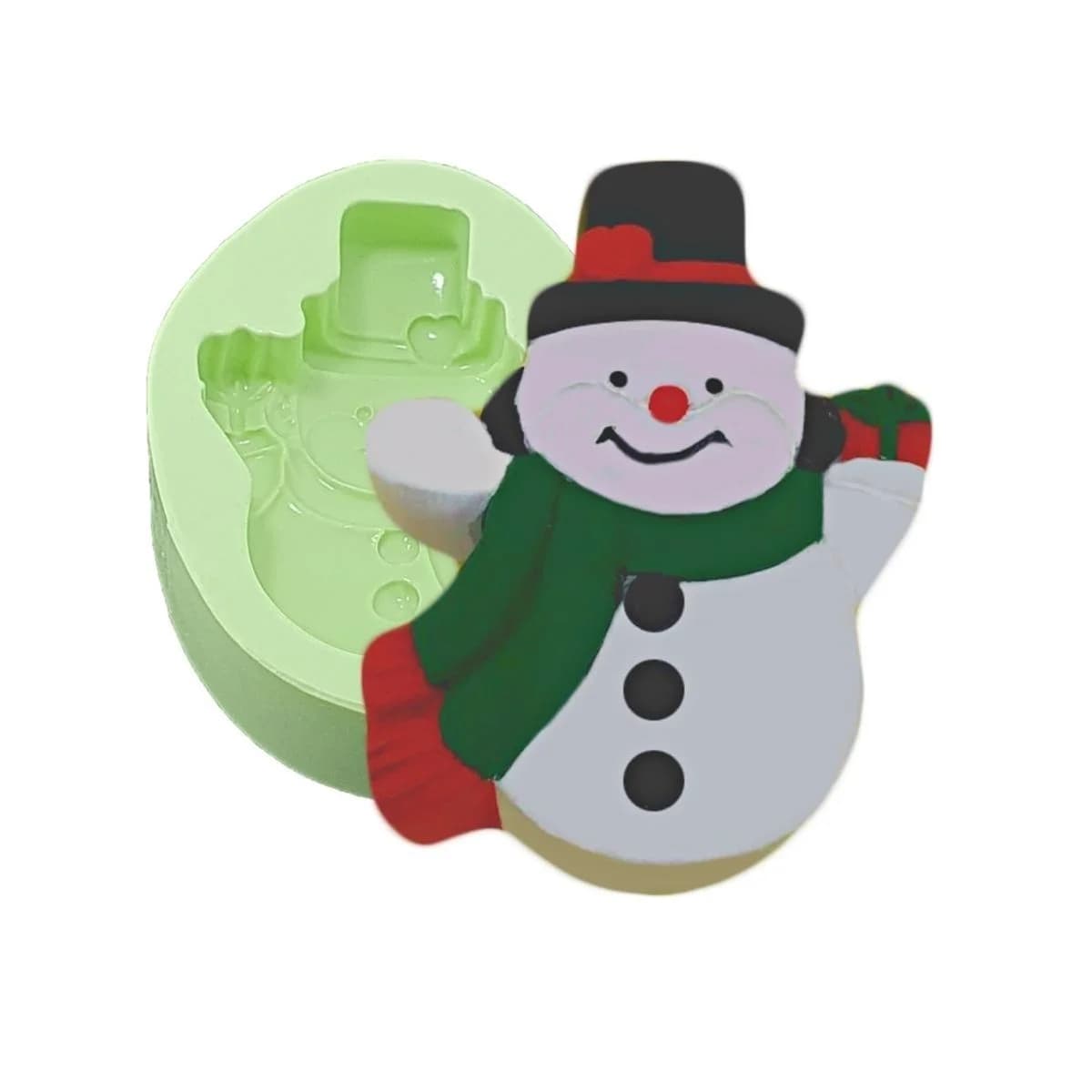 Molde de Silicone para Velas e Sabonetes Boneco de Neve Estilizado