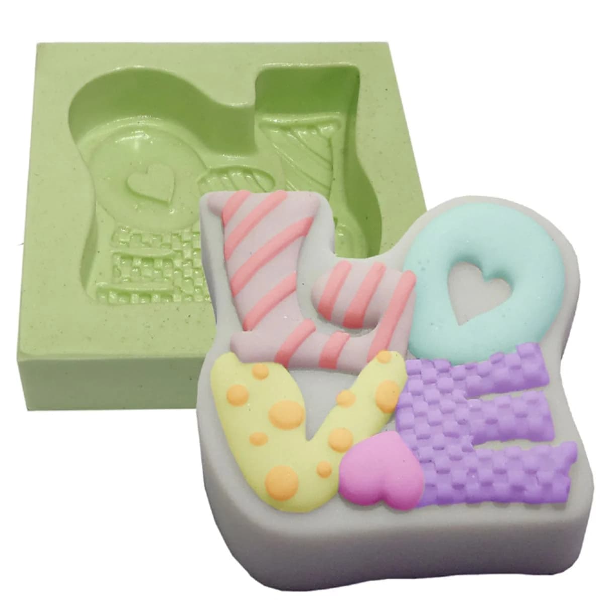 Molde de Silicone para Velas e Sabonetes LOVE