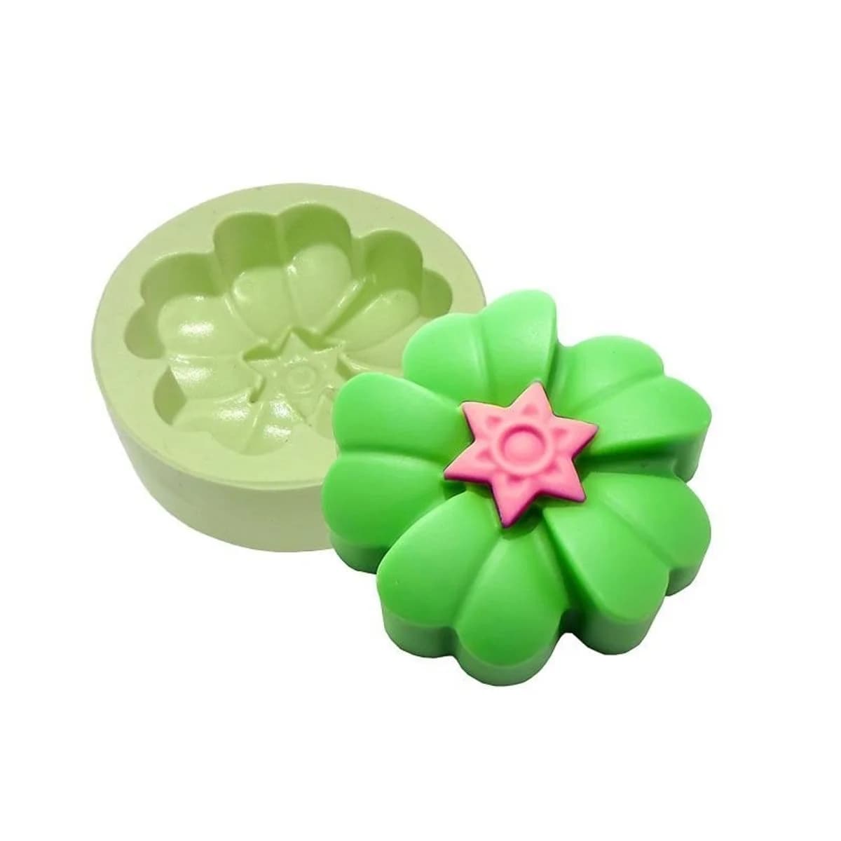 Molde de Silicone para Velas e Sabonetes Trevo com Estrela