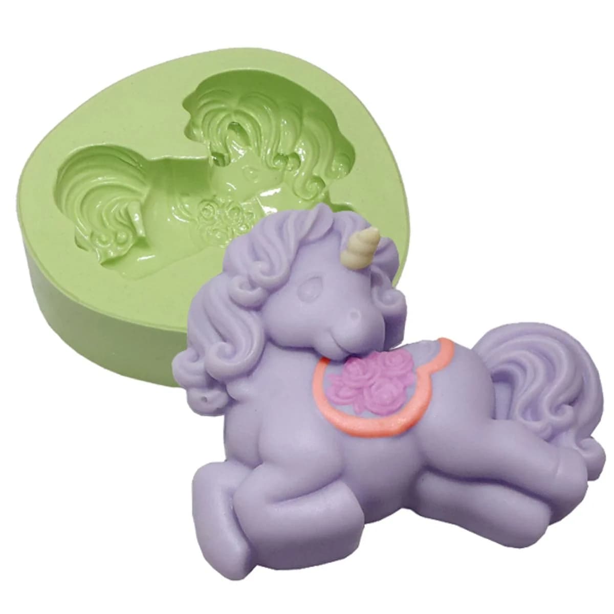Molde de Silicone para Velas e Sabonetes Unicórnio