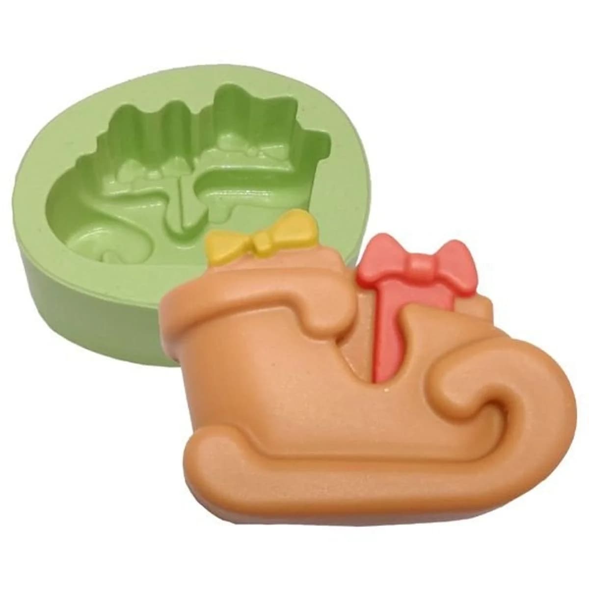 Molde de Silicone para Velas e Sabonetes Trenó com Presentes