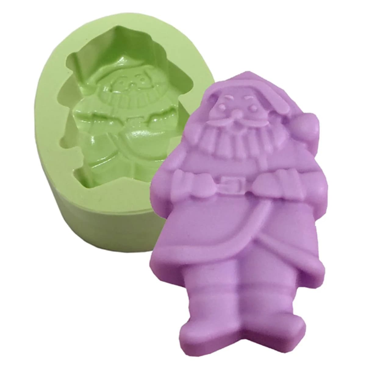 Molde de Silicone para Velas e Sabonetes Papai Noel em Relevo