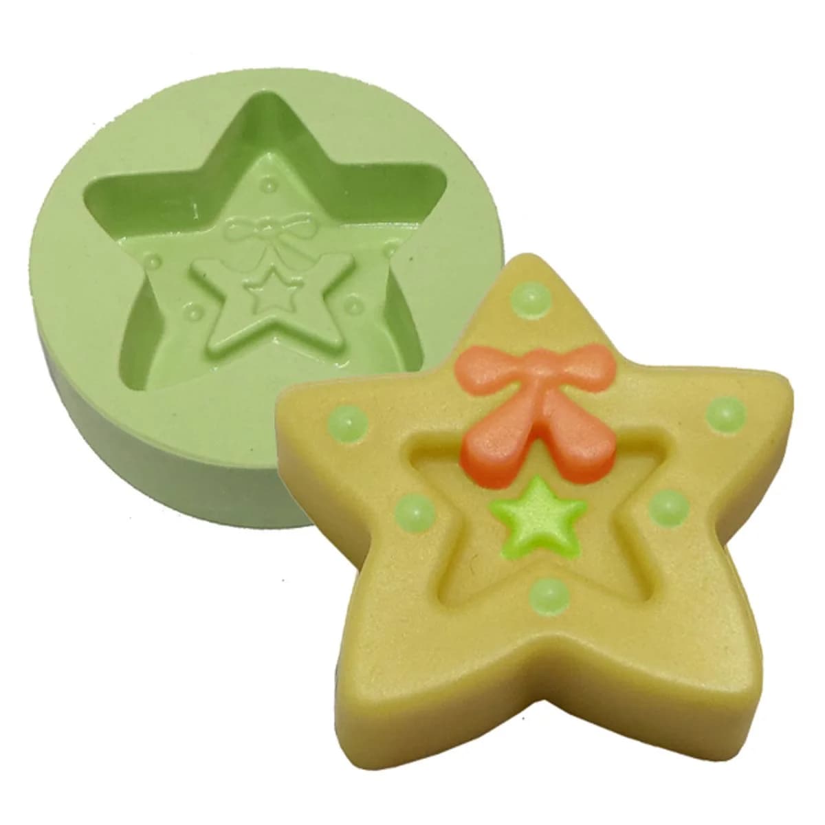 Molde de Silicone para Velas e Sabonetes Guirlanda Estrela