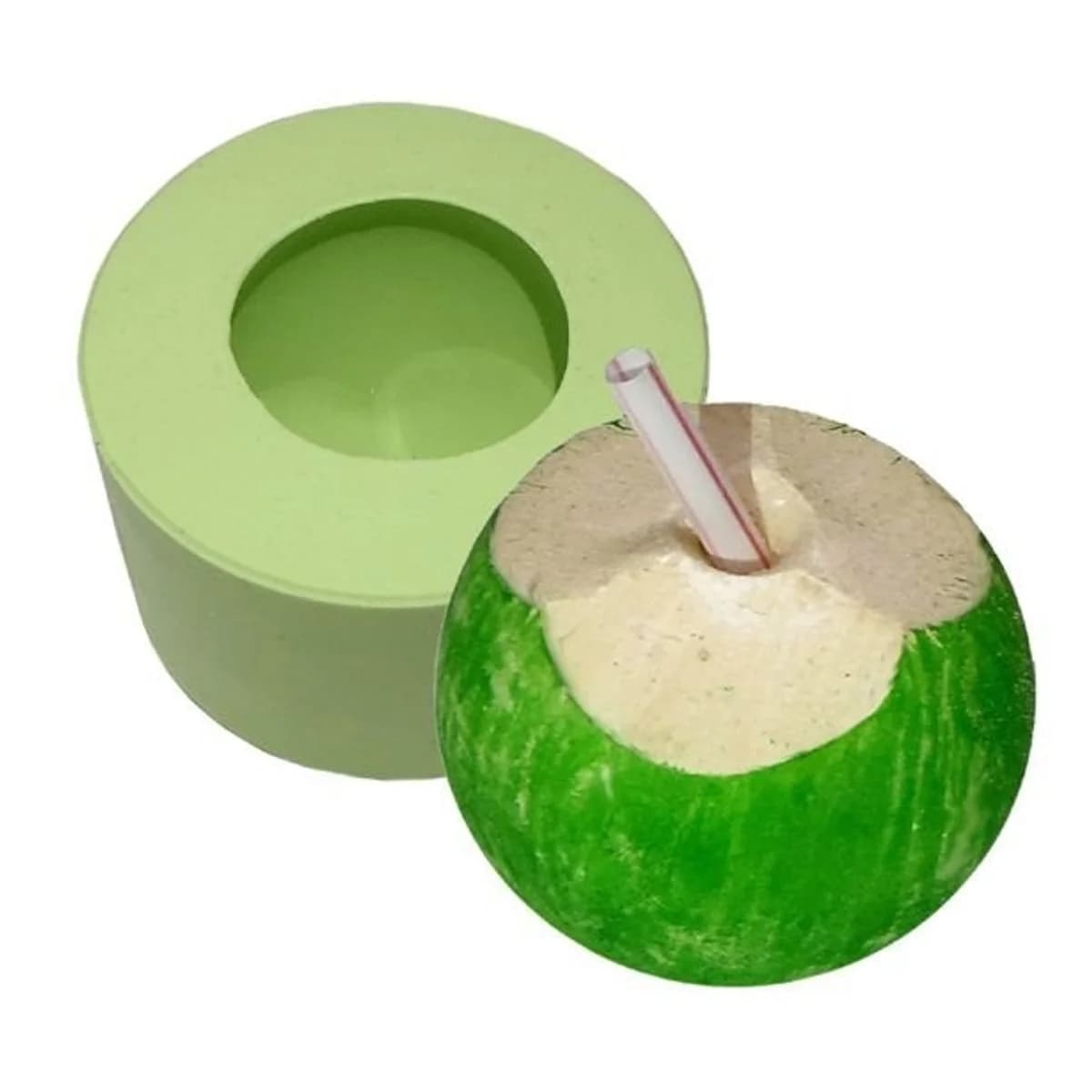 Molde de Silicone para Velas e Sabonetes Côco Verde
