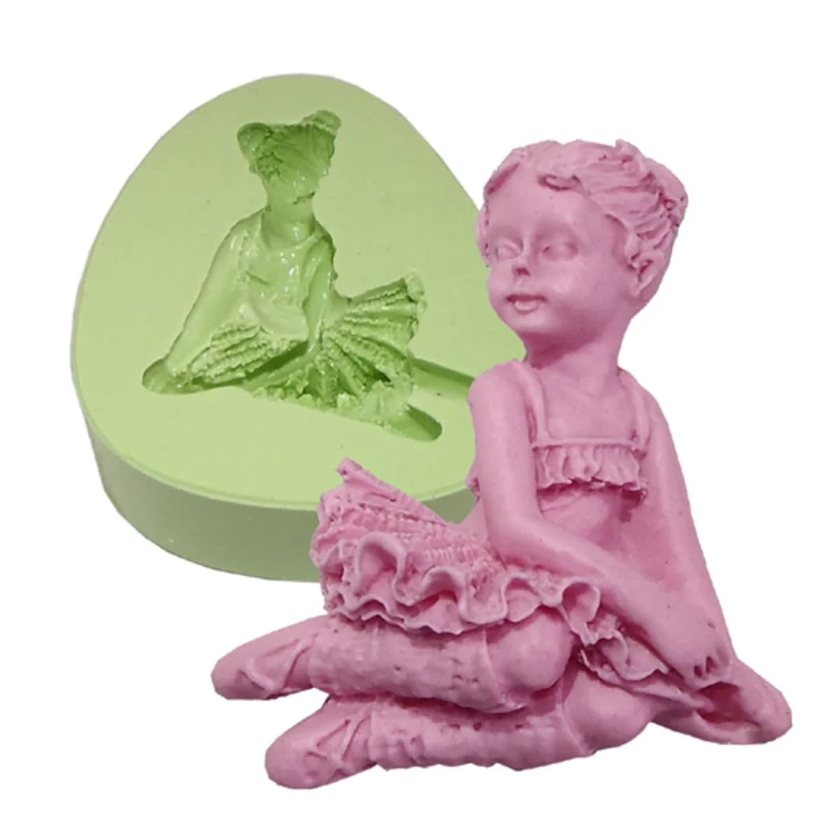 Molde de Silicone para Velas e Sabonetes Bailarina Sentada