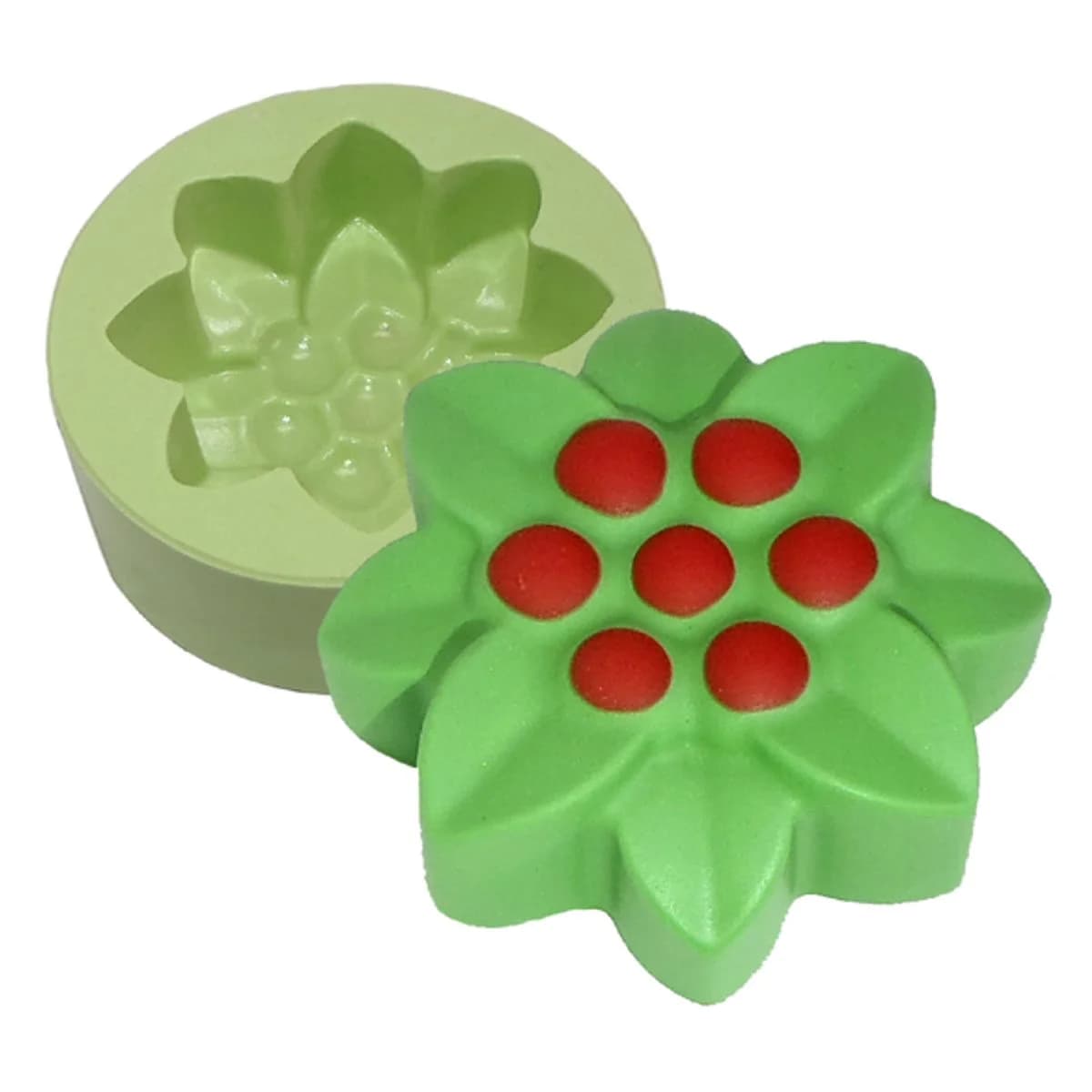 Molde de Silicone para Velas e Sabonetes Arranjo Natalino