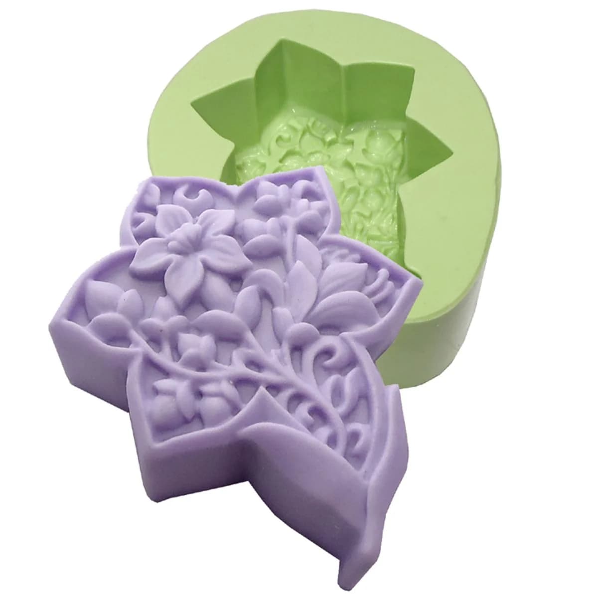 Molde de Silicone para Velas e Sabonetes Flor com Flores