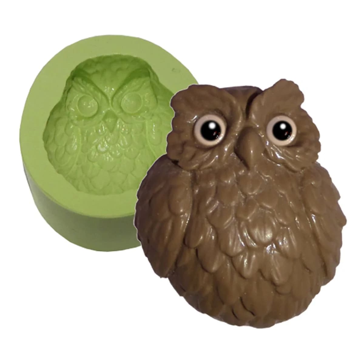 Molde de Silicone para Velas e Sabonetes Coruja Meio Corpo