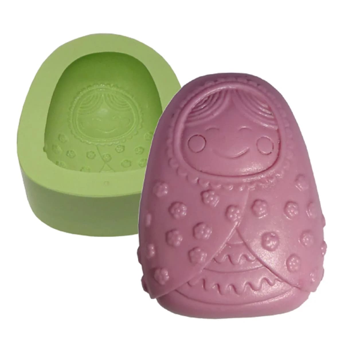 Molde de Silicone para Velas e Sabonetes Boneca Russa