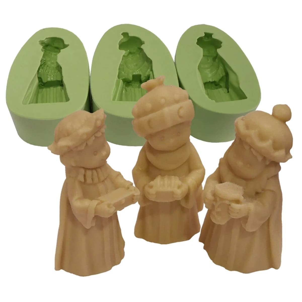 Molde de Silicone para Velas e Sabonetes Reis Magos Infantil