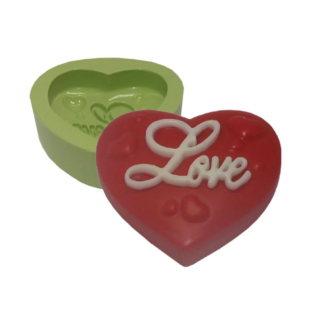 Molde de Silicone para Velas e Sabonetes Coração Love