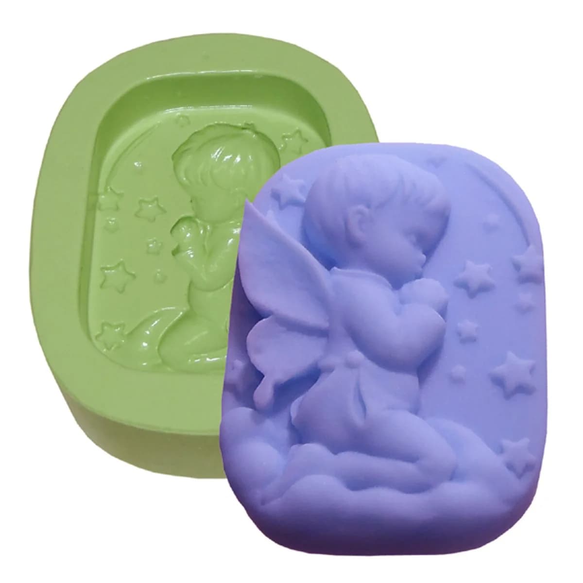 Molde de Silicone para Velas e Sabonetes Anjo Rezando no Céu