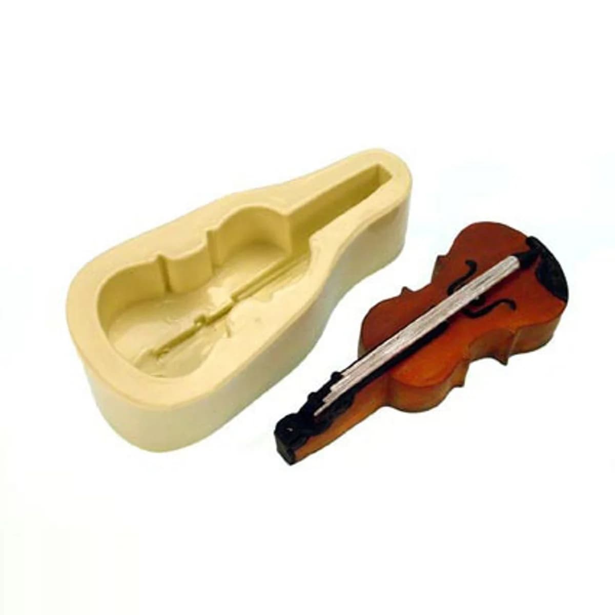 Molde de Silicone para Velas e Sabonetes Violino