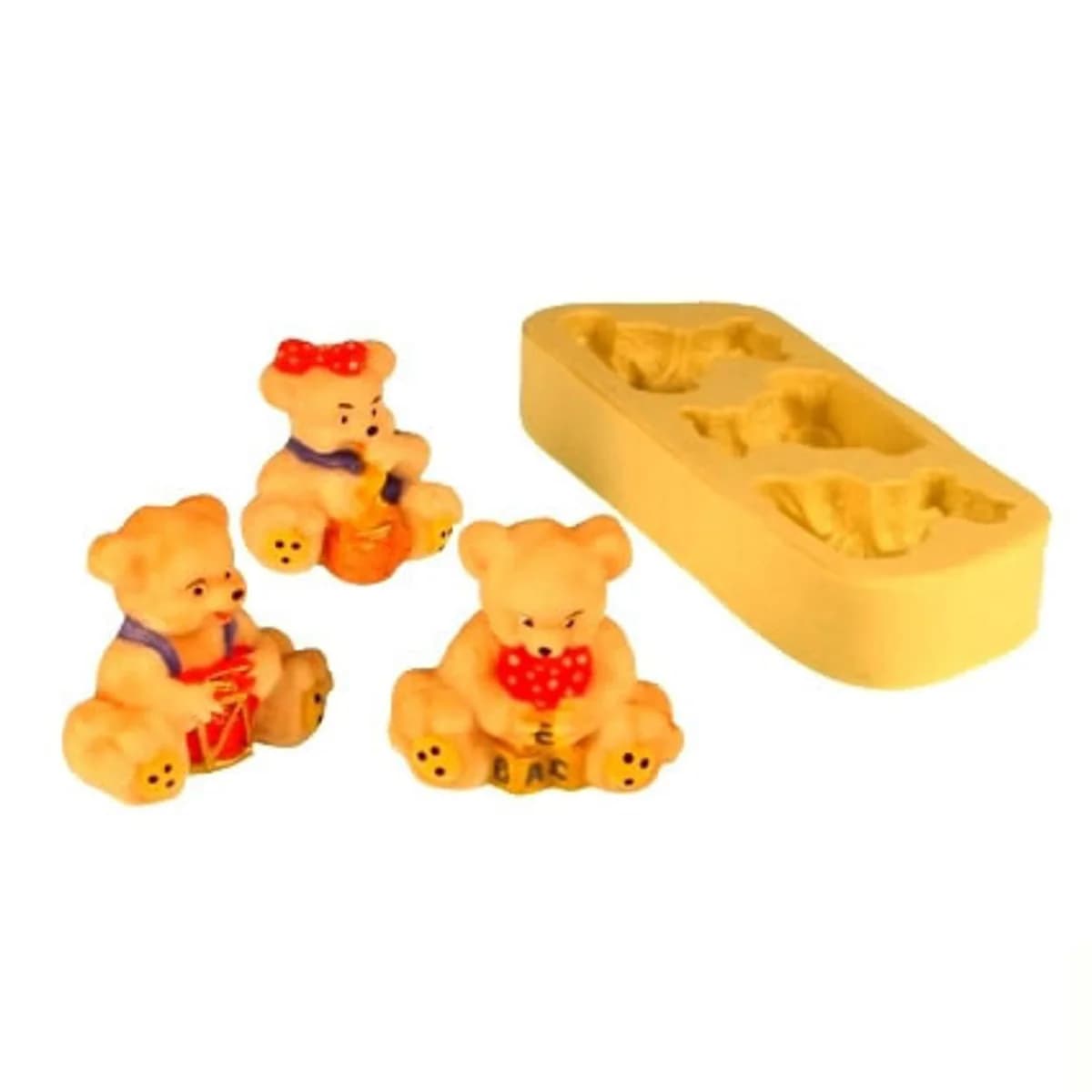 Molde de Silicone para Velas e Sabonetes Ursinho 3 cav.