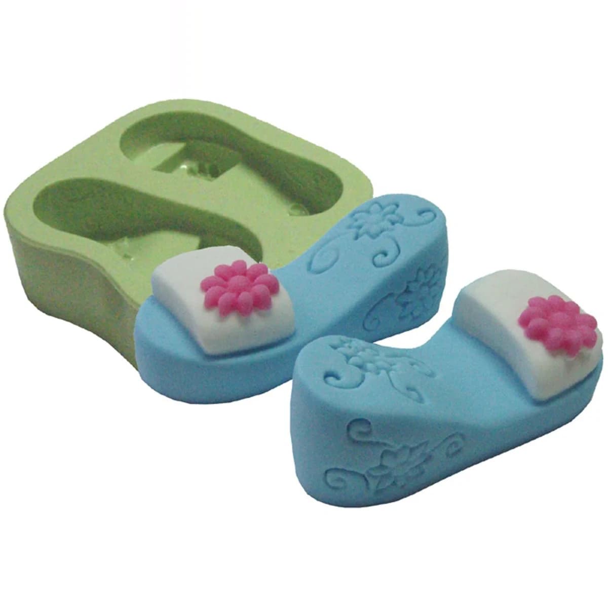 Molde de Silicone para Velas e Sabonetes Tamanco Flor