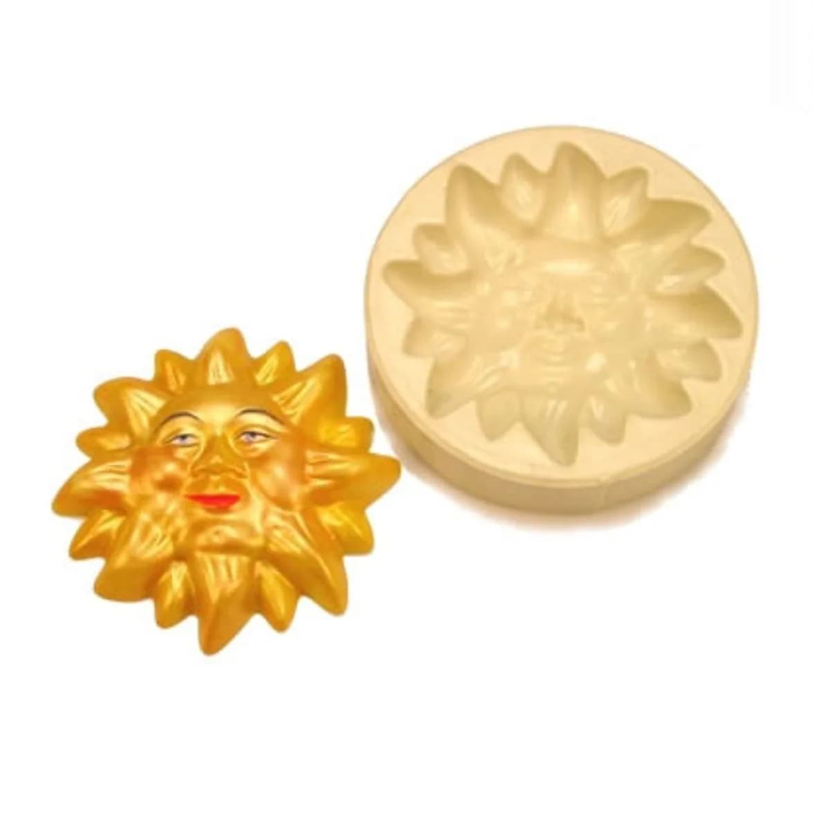 Molde de Silicone para Velas e Sabonetes Sol Face