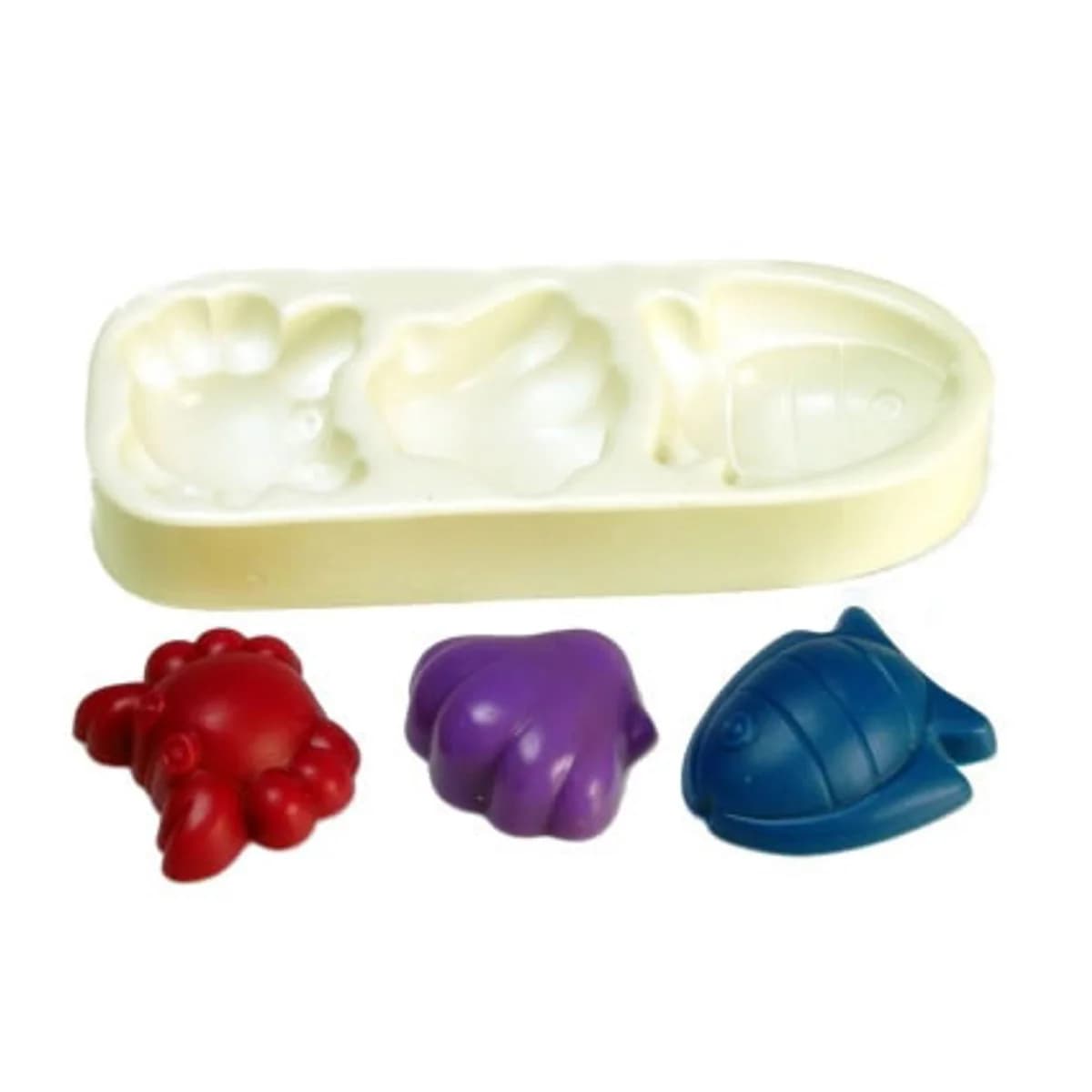 Molde de Silicone para Velas e Sabonetes Siri/ Concha/ Peixe