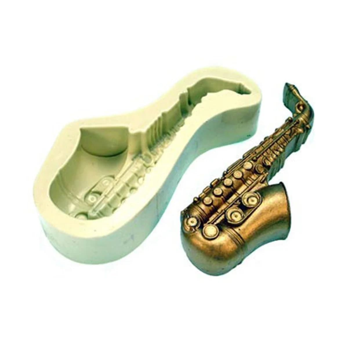 Molde de Silicone para Velas e Sabonetes Saxofone