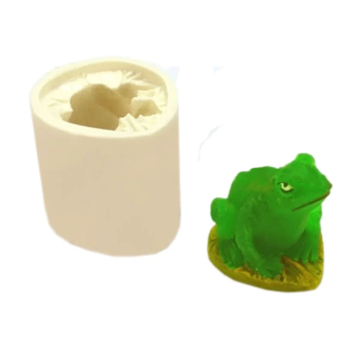 Molde de Silicone para Velas e Sabonetes Sapo na Folha