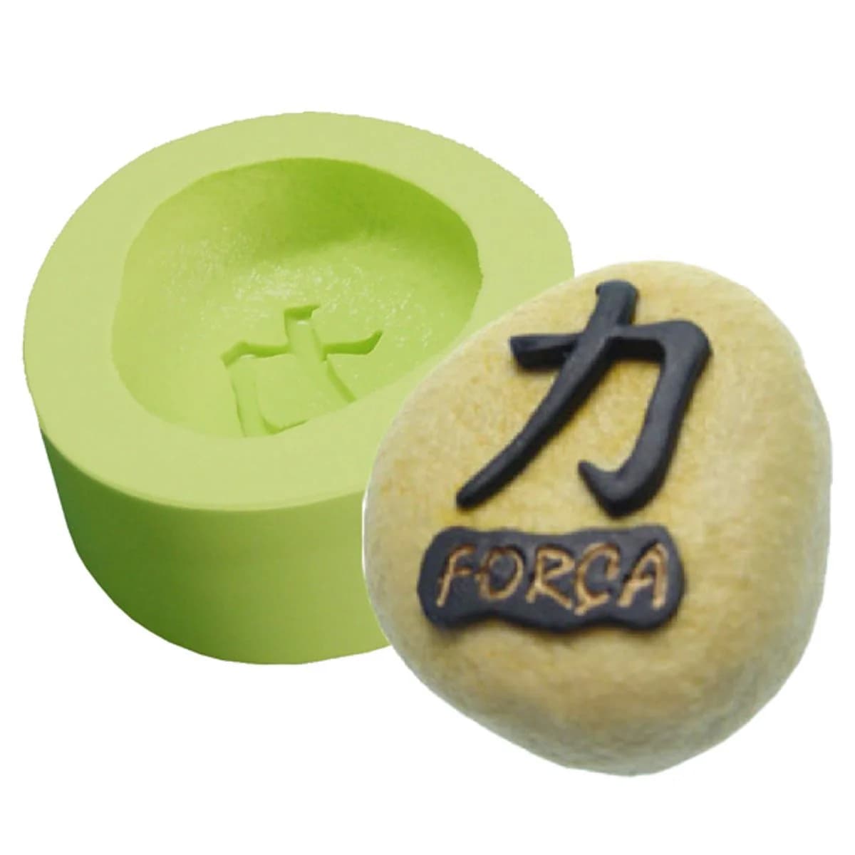 Molde de Silicone para Velas e Sabonetes Pedra Força Kanji