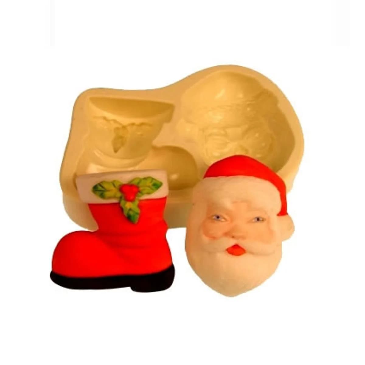 Molde de Silicone para Velas e Sabonetes Papai Noel/ Bota