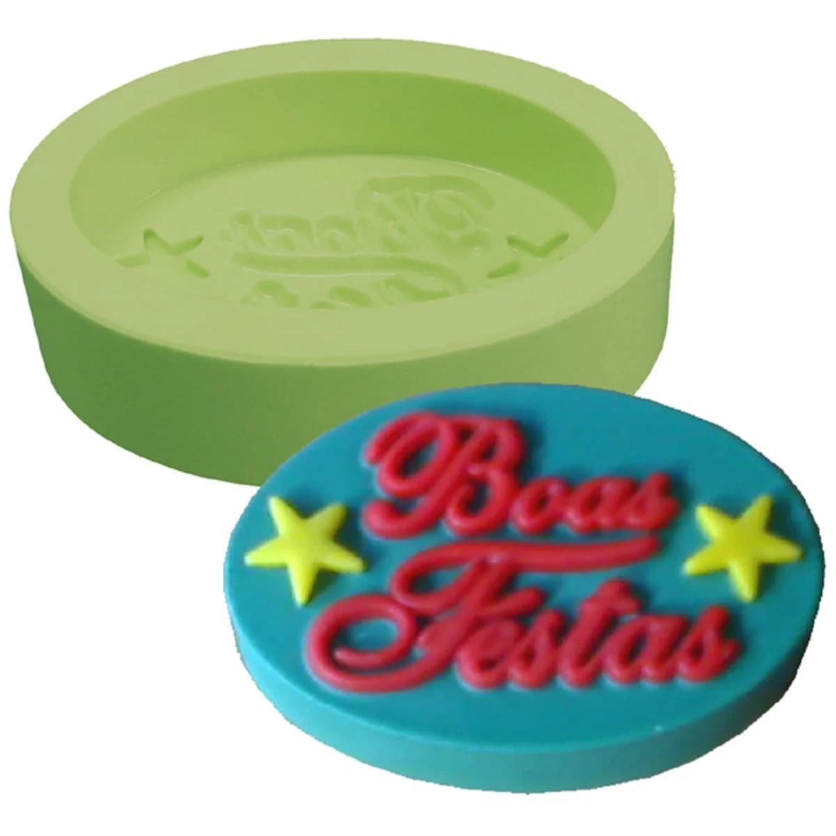 Molde Oval Boas Festas 