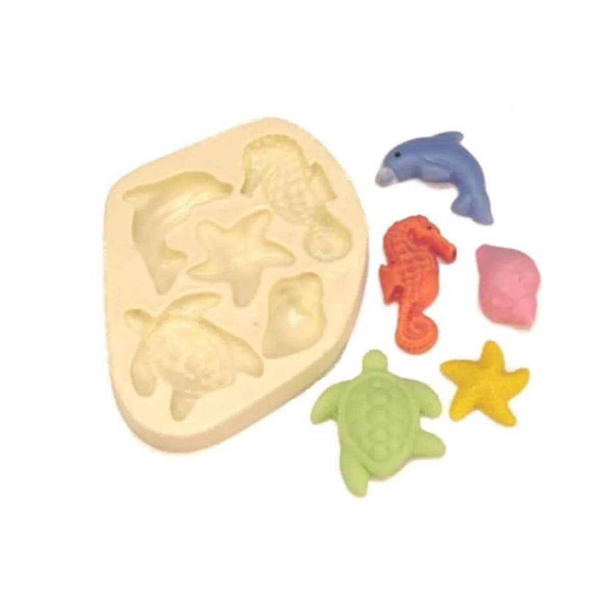 Molde de Silicone para Velas e Sabonetes Mini Fundo do Mar