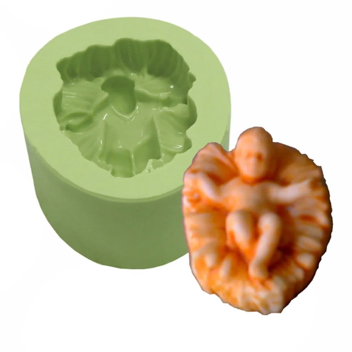 Molde de Silicone para Velas e Sabonetes Menino Jesus na Manjedoura