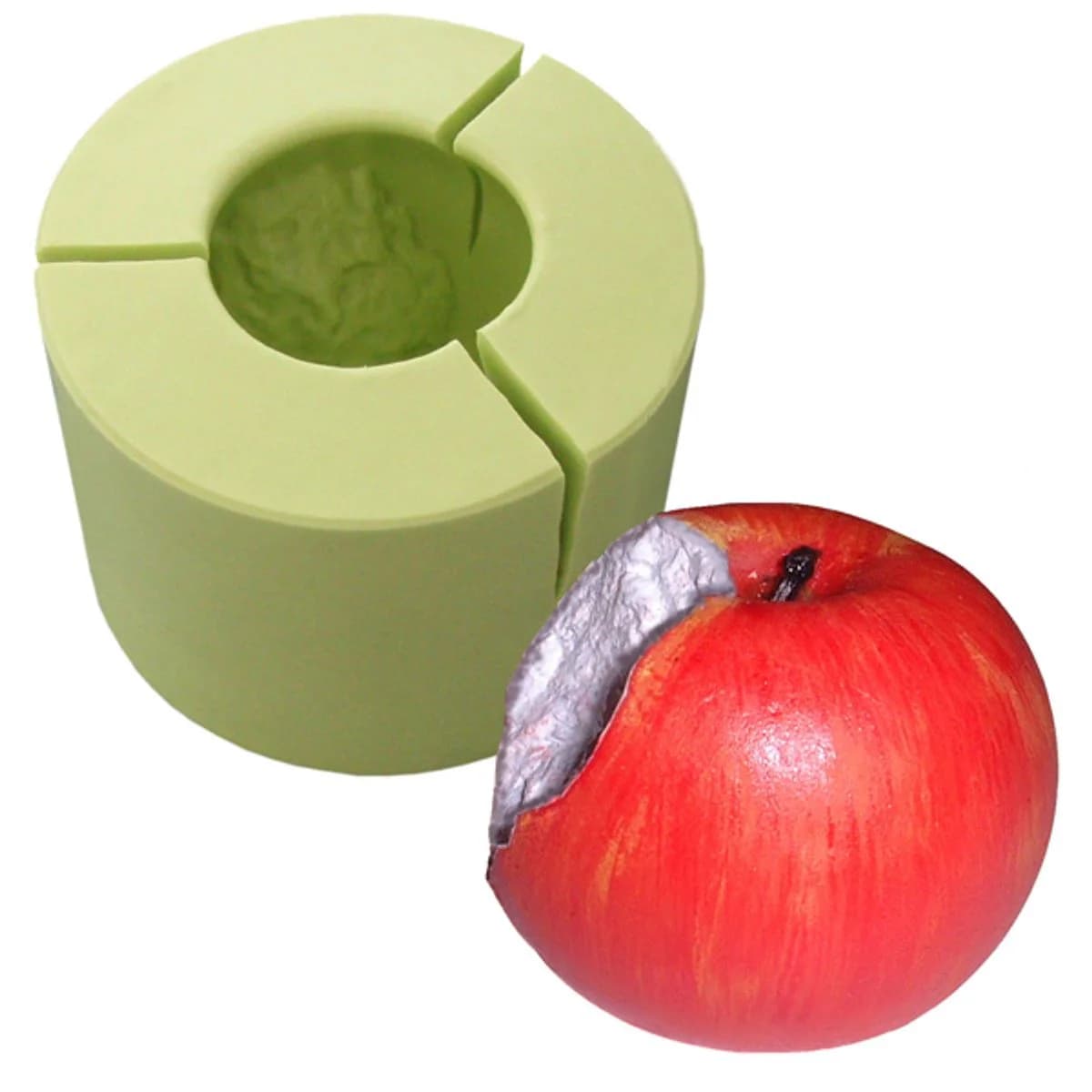 Molde de Silicone para Velas e Sabonetes Maçã Mordida