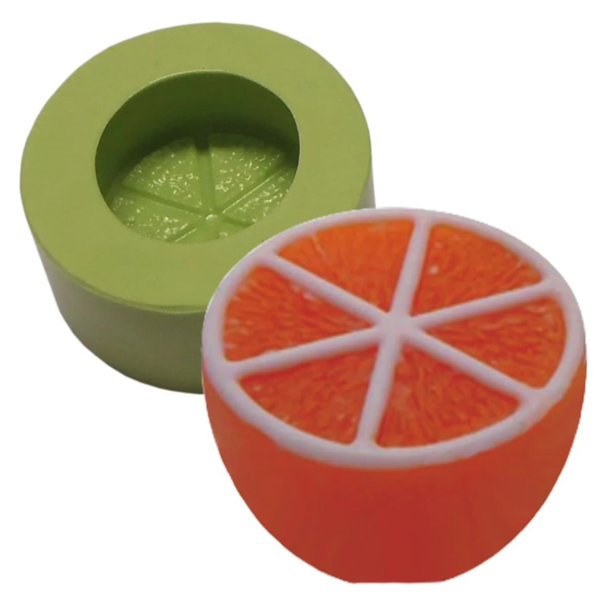 Molde de Silicone para Velas e Sabonetes Laranjinha Metade