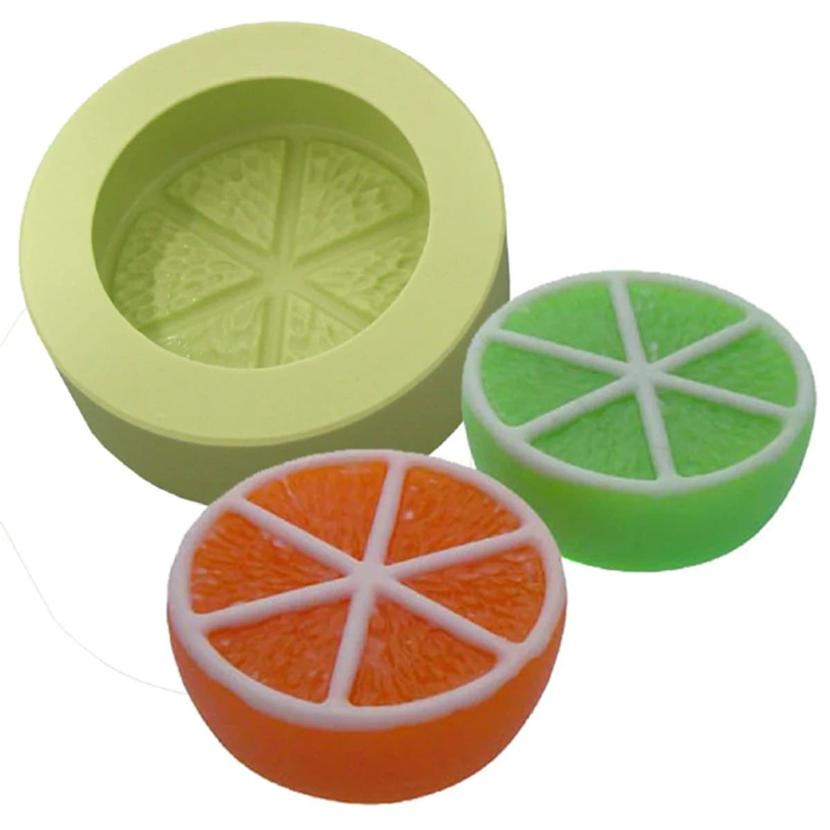 Molde de Silicone para Velas e Sabonetes Laranja / Limão