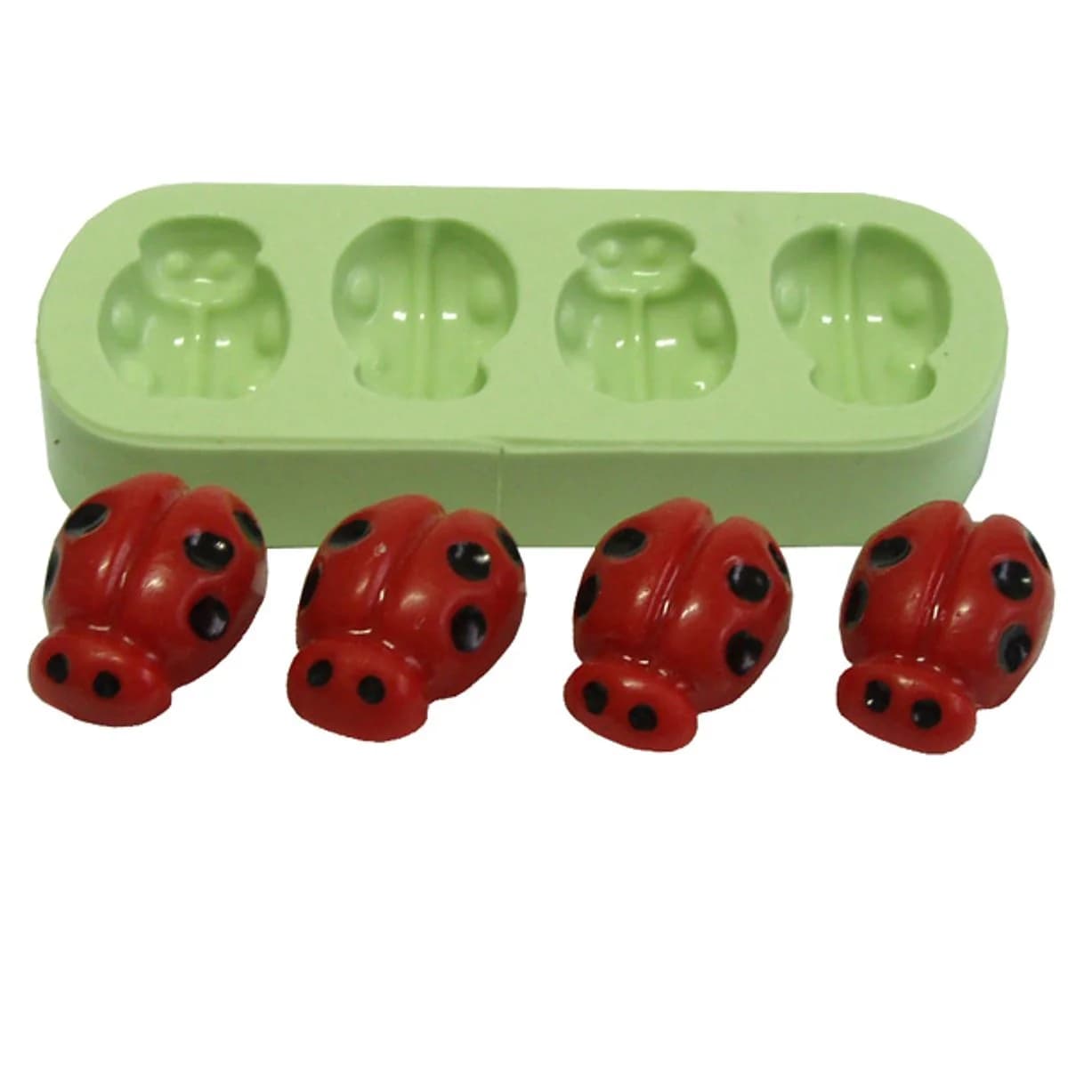 Molde de Silicone para Velas e Sabonetes Joaninha 4 Cav.