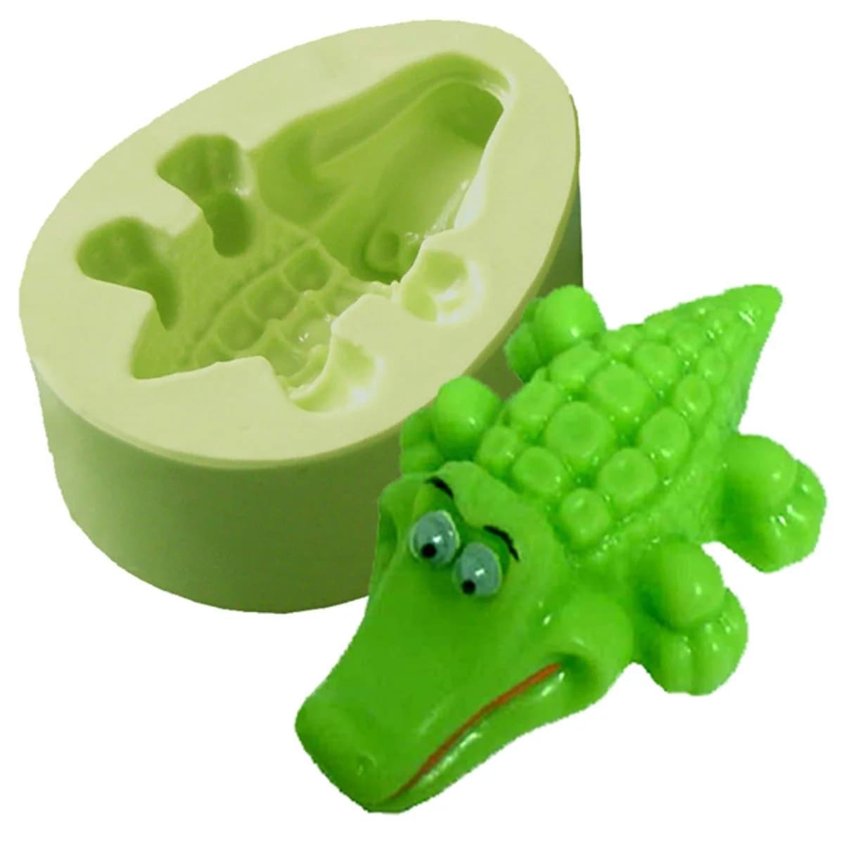 Molde de Silicone para Velas e Sabonetes Jacaré Pequeno