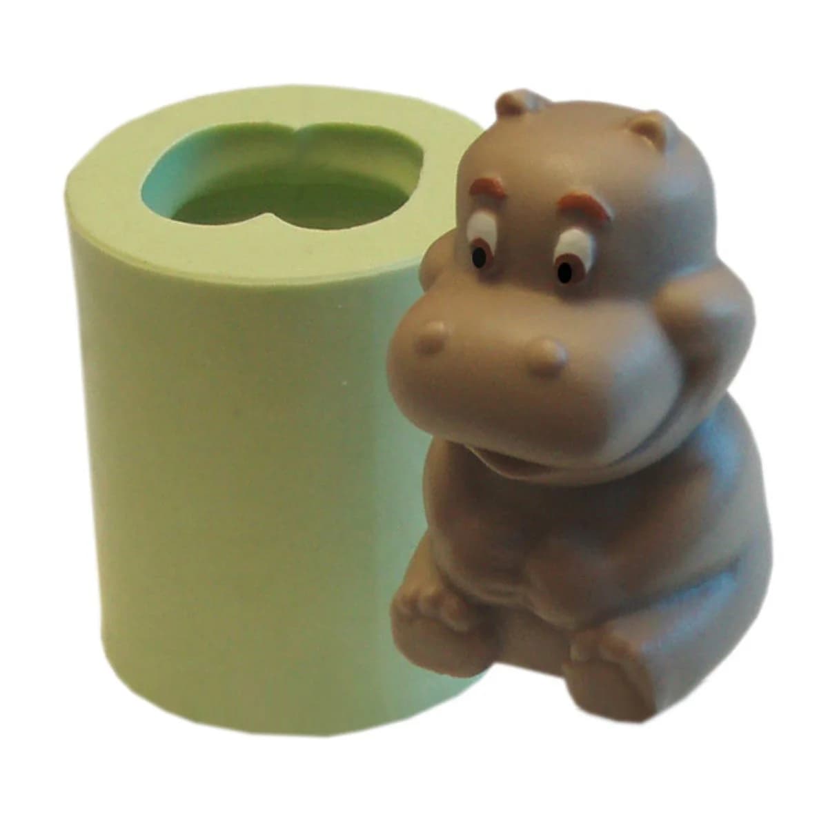 Molde de Silicone para Velas e Sabonetes Hipopotamo Sentado