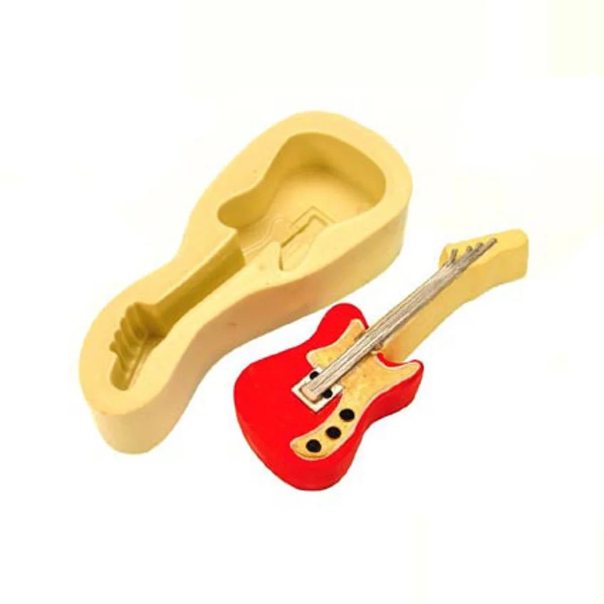 Molde de Silicone para Velas e Sabonetes Guitarra