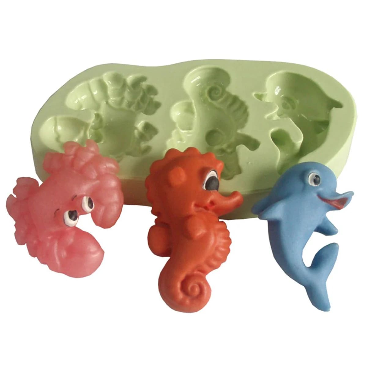 Molde de Silicone para Velas e Sabonetes Golfinho/ Siri/ Cavalo Mar