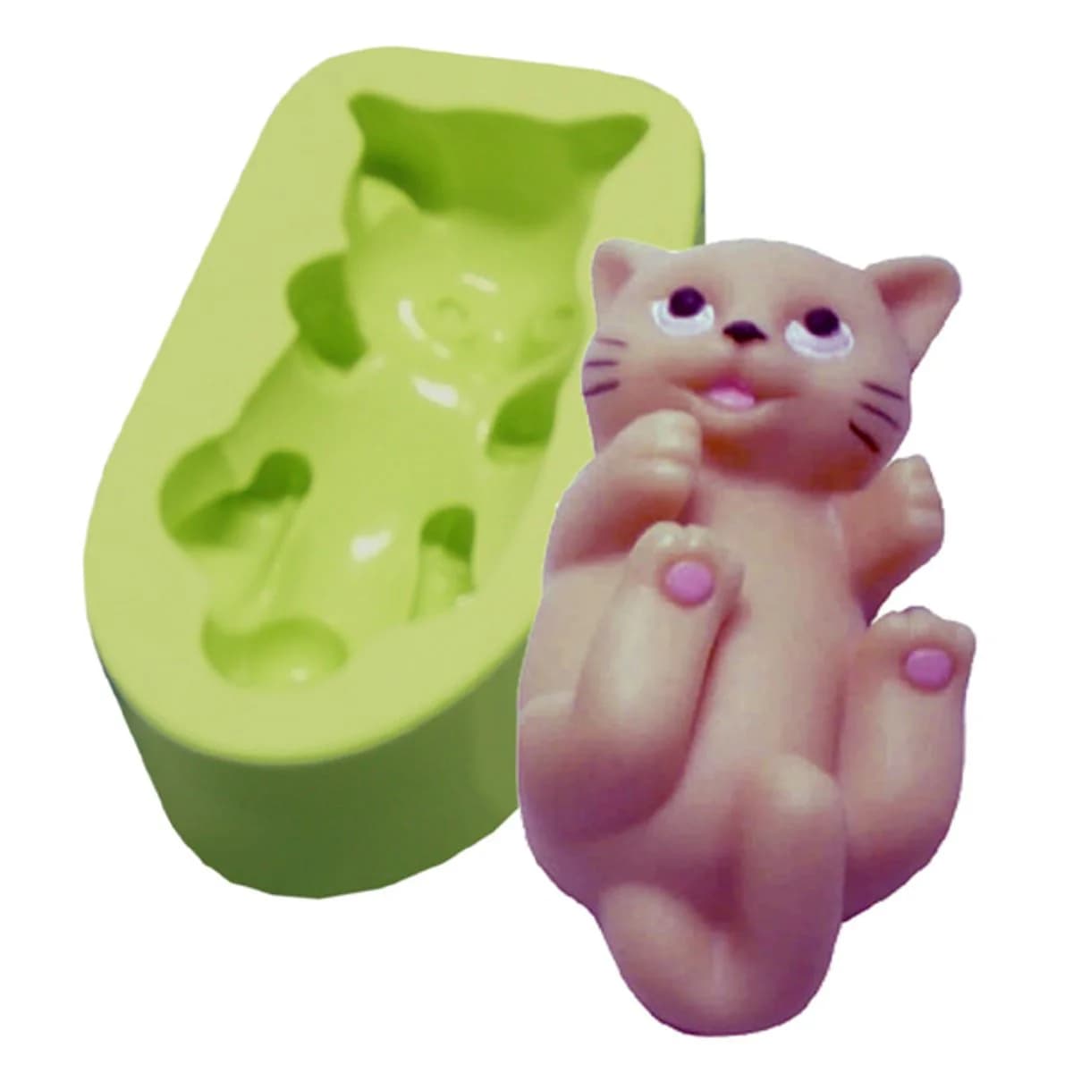 Molde de Silicone para Velas e Sabonetes Gato Manhoso