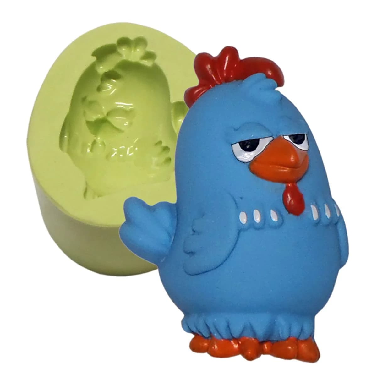 Molde de Silicone para Velas e Sabonetes Galinha Com Pintinhas