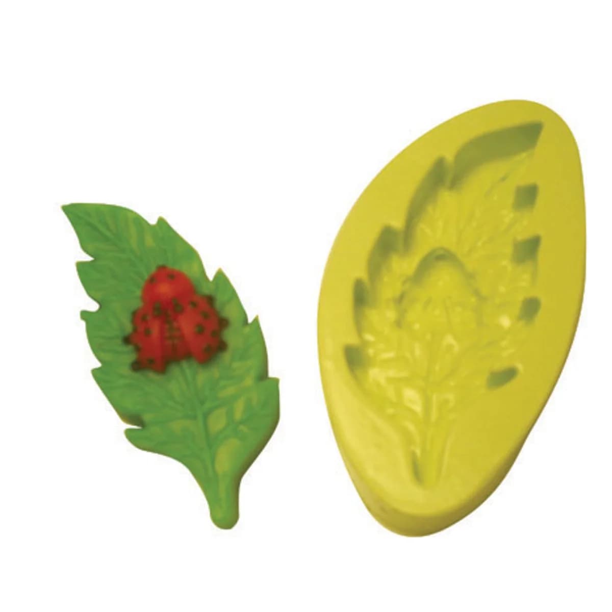 Molde Folha com Joaninha