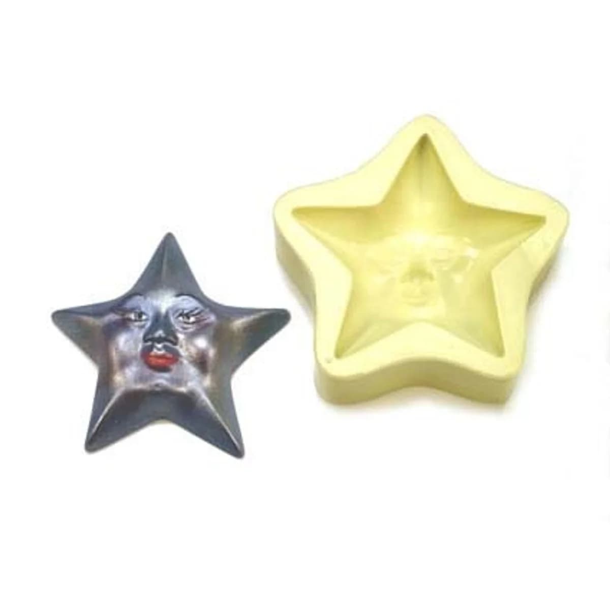 Molde de Silicone para Velas e Sabonetes Estrela Face
