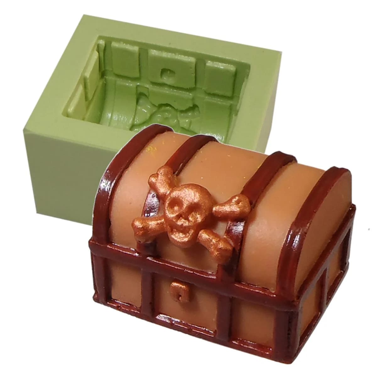 Molde de Silicone para Velas e Sabonetes Baú de Tesouro