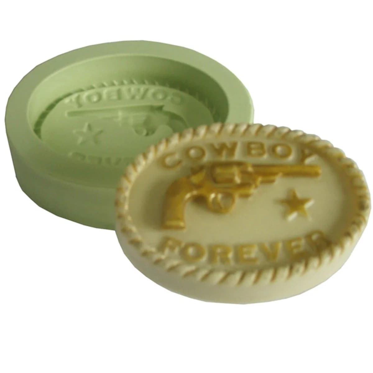Molde de Silicone para Velas e Sabonetes Cowboy Forever Oval